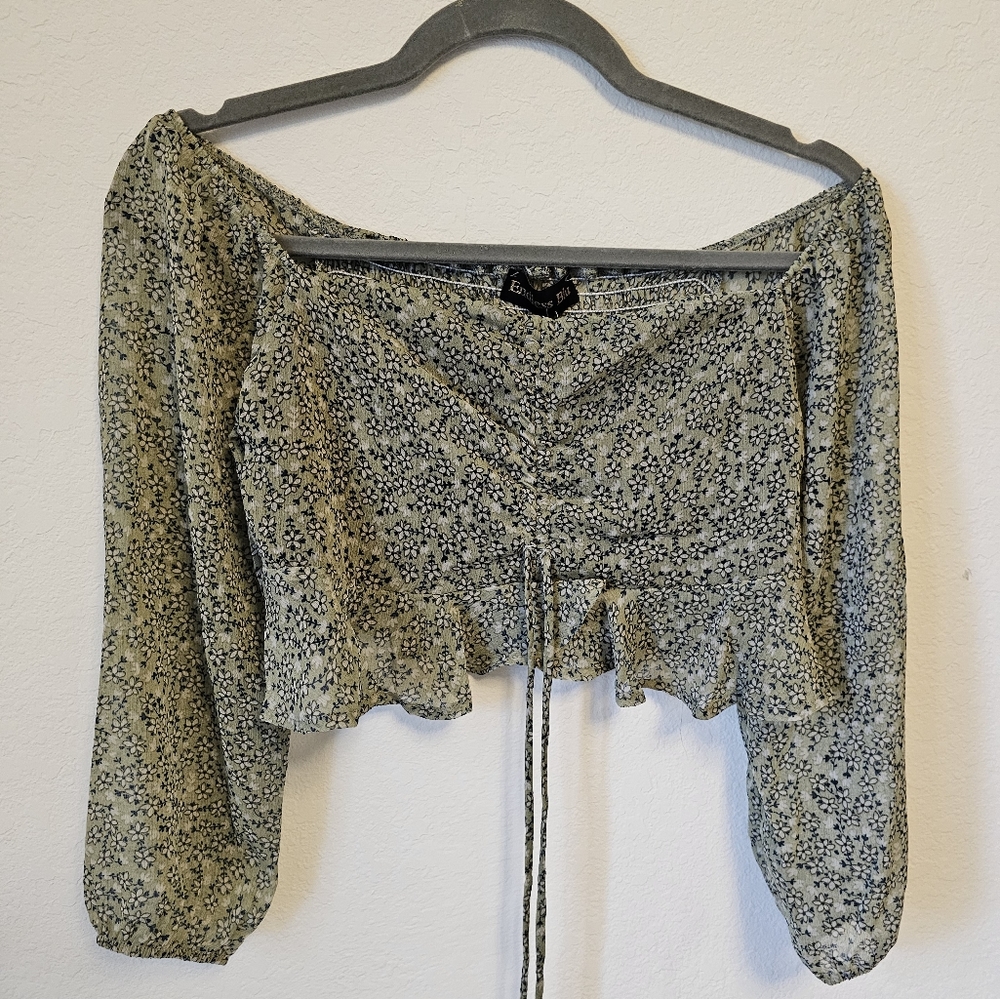 Endless Blu Long Sleeve Crop Top